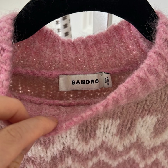 Sandro pink fair isle sweater - Picture 3 of 12